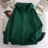 Damen Hoodies Sweatshirts Übergroße 10 Farben Zip Up Sweatshirt Frauen Paar Kleidung Kawaii Y2k Streetwear Männer Kpop Koreanische Stil Tops 220930