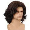 Men Wig Side Bangs Fluffy Curzy Hair Hair Chead Top para Man