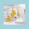 Dangle Chandelier Acrylic Cheese Dangle Earrings For Women Lovely Cartoon Food Earring Alloy Gold Color Cute Tassels Nice Gift Drop Dhwzb