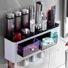 Tandenborstelhouders Multifunctionele houder Aan de muur gemonteerde magnetische beker Automatische tandpastadispenser Opbergrek Huishoudelijke accessoirekit 220929