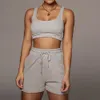 Trajes de mujer SFIT Casual Sólido Ropa deportiva Conjuntos de dos piezas Mujeres Crop Top y pantalones cortos con cordón Conjunto de juego Trajes de Athleisure de verano 220929