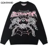 Men's Sweaters Men Knitted Sweater Y2K Streetwear Hip Hop Spider Pullover Jumpers Autumn Harajuku Fashion Casual Punk Gothic Male 220930