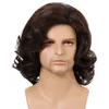 Men Wig Side Bangs Fluffy Short Curly Hair Head Cover for Man