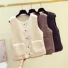 Women's Vests Women Waistcoats Pocket Plus Size Spring Autumn Retro Harajuku Slim Elegant Sleeveless Jackets Button Trendy Outwear Y2209