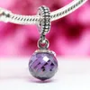 925 Sterling Silver Purple Morning Butterfly Dangle Charm Bead Fits European Pandora Style Jewel Charm Armband