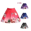 Skirts 2022 Autumn And Winter Products Christmas Snowman Print Skirt Women's Mid High Waist Zipper Pleated