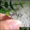 Stud Stud Eternal 925 Sterling Sier Orecchini Classic Square 6Mm Natural Gemstone Wedding Per le donne Gioielli Ten Colorsstud Dro Bdesybag Dhmic