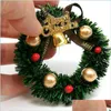 Decorative Flowers Wreaths 6Cm Small Christmas Wreath Decoration Thanksgiving Garland Window Restaurant Home Plastic Fl Packing2010 Dh3Ap