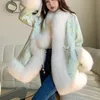 Fausse fourrure à la mode pardessus femmes 2022 hiver Style chinois rétro boucle Satin Imitation manteau femmes mode veste Parkas T520 Y2209