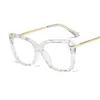 Zonnebrillen Frames Crystal Frame Blue Light Glazen Women Fashion TR90 Oversized Square Computer Clear Purple Myopia Nerd