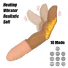 Skönhetsartiklar 23 cm sexig finger automatisk uppvärmd vibrator anal leksaker för kvinnor vaginal klitstimulator rumpa plugg sexig dildos kvinnlig onanator