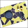 Mats Pads Geometric Pvc Printing Placemat Waterproof And Oilproof Heat Insation Pad El Home Dining Table Mat For 4/6Pcs Drop Deliver Dhcwd