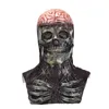 Casquettes de boule Halloween Masque de crâne effrayant Cosplay Latex horreur accessoire tête complète squelette couvre-chef masques biochimiques effrayants
