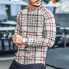 Herrenpullover T-Shirt Langarm Slim Top Baumwollmischung Streifen Plaid Print Männlicher Pullover Pullover für Herbstkleidung Lässige Streetwear 220930