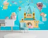 Fonds d'écran personnalisé à grande échelle 3D papier peint Mural aquarelle château fée ballon enfants chambre fond mur