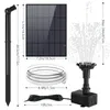Garden Decorations Aisitin Solar Water Pump Kit 10W Powered Fountain med 6 Nozles DIY Feature Outdoor for Ponds 220930