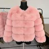 Faux fur dames faux bont jas herfst winter hoge kwaliteit jas pluize elegante 7xl plus size dames kleding y2209