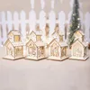 Décorations de noël, ornements d'année, lumière LED, Chalet El Bar, pendentifs en bois pour arbre de noël pour la maison