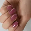Falska naglar runt falska nagelspetsar drömmande violetta fast färg Tryck på kort för dagliga kontor bär kvinnor medium oval konst