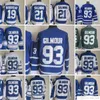 Movie CCM Vintage Ice Hockey 93 Doug Gilmour Jerseys 21 Borje Salming 19 Bruce Boudreau Men Embroidery Jersey White Blue Green