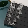 Dangle Earrings Afghan Women Silver Color 2022 Half Moon Gypsy Vintage Boho Tribe Bells Long Tassel Drop Jhumka Jewelry