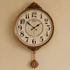 Wanduhren Pendel Vintage Uhr Großes Wohnzimmer Stille Große Uhr Dekorative Küche Shabby Chic Reloj Home Dekoration ZB6WC