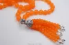 Kedjor Pearl and Blue Orange Light Color Jade Round 8mm Halsband 35 tum grossistpärlor Nature FPPJ Woman 2022