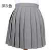 تنورات الموضة امرأة سيدة عالية الخصر اليابانية الزي المدرسي تنورة مطوية S-XXL متعددة الألوان cosplay طالب JK