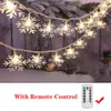 Strings Christmas Lights Garland Festoon Fairy String Chain 5m/10m 220V Snowflake Outdoor voor thuisbruiloft feestjaar decor