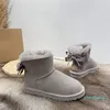 Kid Parent-child Short boot Designer sheepskin snow Boots cream color platform thin breathable light shoes Leather top fashion Genuine