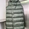 Parka da donna Piumino lungo autunno e inverno con cappuccio senza maniche 0909 220929