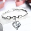 Bangle Love Heart Crystal Bracelet Couples Women Family Family Bracelets Gravado Carta Brand Mãe Mãe Jóias Gilft