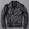 Heren leer faux lente klassieke motorfiets schuine rits jassen mannen natuurlijke kalfshuid dikke slanke koeienhuid moto biker man 220930