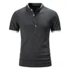 Men Polo Shirts Short Sleeve Summer Mens Casual Polos V Neck Jogger Tees Shirt Slim Solid Embroidery Business Tops Clothing