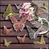 Christmas Decorations 12Pcs/Lot Christmas 3D Effect Crystal Butterflies Wall Sticker Beautif Butterfly For Tree Ho Nerdsropebags500Mg Dhik5