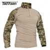 T-shirt da uomo TACVASEN T-shirt mimetiche estive da uomo T-shirt tattica da combattimento militare T-shirt militare a maniche lunghe Caccia Paintball Abbigliamento 220930