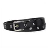 Belts Punk Eyelet For Ladies Jeans Design Metal Buckle Red Belt Waistband