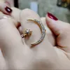 12Pcs New Fashion Moon Star Open Finger Rings for Women Adjustable Silver Color Wedding Ring Jewelry Girl Gifts