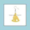 Dangle Chandelier Acrylic Cheese Dangle Earrings For Women Lovely Cartoon Food Earring Alloy Gold Color Cute Tassels Nice Gift Drop Dhwzb