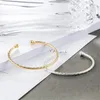 Bangle Real Silver Color Fashion Water Wave Pattern Bump Open Bracelets For Woman Accessories Jewelry Gifts SB104