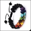 Beaded Strands New Mticolor 8mm Stone P￤rlade armband 5 stilar dubbla lager naturliga vulkaniska stenar yoga armlets smycken mjfashion dhdmu