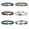 8mm Sea Turtles Beads Bracciale Turchese Natutal Stone Elastic Stretch Bracciale Donna Uomo Amicizia Summer Beach Gioielli Regali