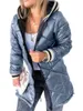 Trench da donna Parka trapuntato Donna Casual Giacca con cerniera con cappuccio a righe Manica lunga Autunno Inverno Streetwear Cappotto moda patchwork