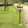 European High Pole Outdoor Lawn Lamp Garden With Globe Glass Shade Waterproof Pathway Driveway Lighting