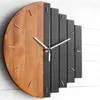Horloges murales horloge en bois Design moderne vintage rustique shabby calme art watch home décoration wf1103