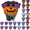 Magliette da donna Camicia di Halloween per donna Casual Tie Dye Maniche corte Top Girocollo Tunica Tunica da bagno a righe