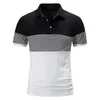 Summer Mens Polo Shirts Short Sleeve Men Casual Jogger Polos Stripe Slim Hateble Business Tee Tops Shirts