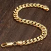 Fußkettchen 4 6 7 8 9 mm für Frauen Curb Cuban Gold Farbe Knöchelketten Sommer Strand Fußschmuck Geschenke Party Großhandel LGB357