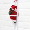 Christmas Electric Santa Claus Climbing Ladder Plush Doll Creative Music Xmas Decor Kid Toys Gifts for Family