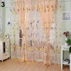 Kurtyna romantyczne okno kwiatowy tiulowy gościnny pokój dzielnik panel drape Sheer Living Door Curtains